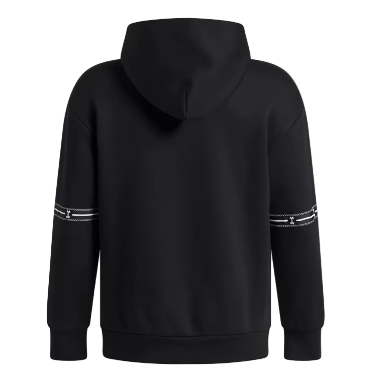Under Armour Boys Fleece Taped Hoodie Black/Anthracite/White