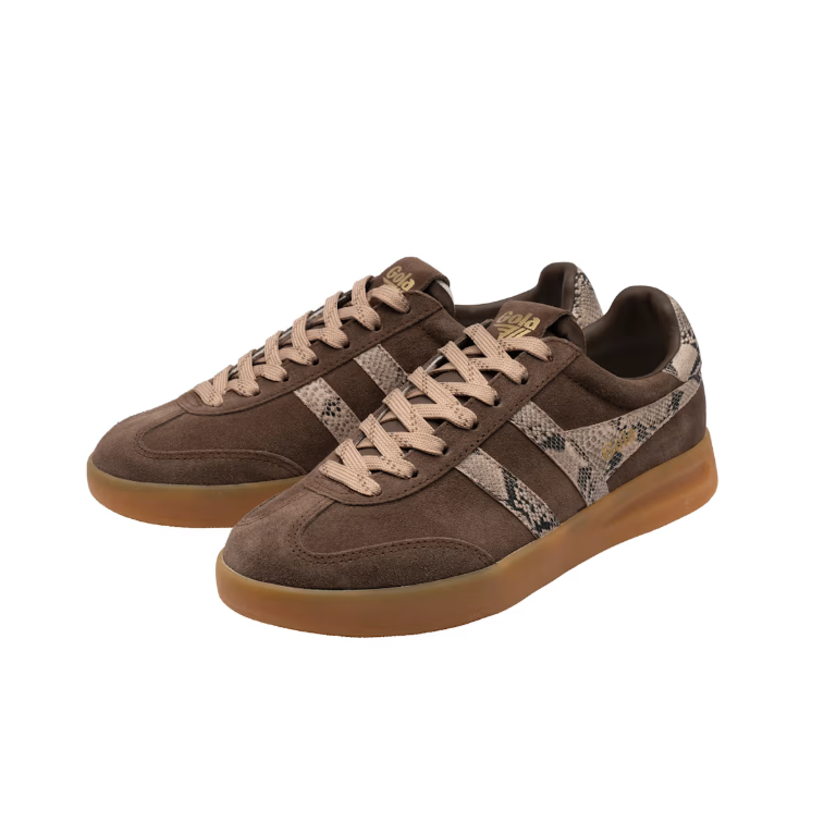 Gola women's brown snake-print trainer