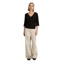 YAYA Womens Sweater V-Neck 3/4 Sleeves Delicioso Brown Melange