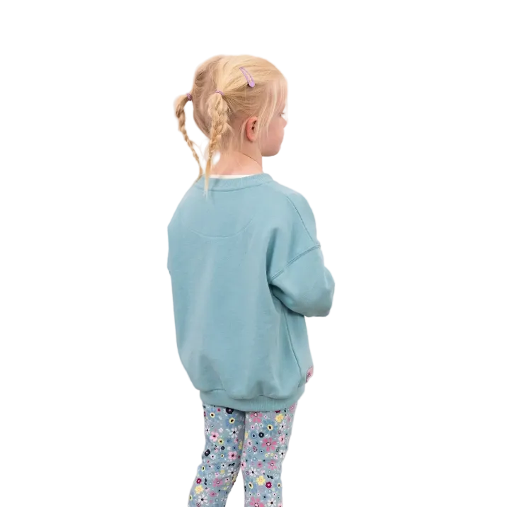 Lighthouse Flora girls' pastel teal sweatshirt