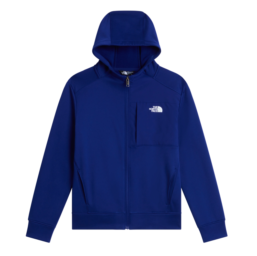 The North Face teens' bold blue hooded full-zip performance fleece jacket