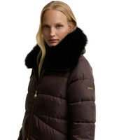 Barbour International Cyrus women's bark and mushroom longline puffer jacket