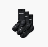 Brooks Run-In black crew socks, three pack