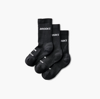 Brooks Run-In black crew socks, three pack