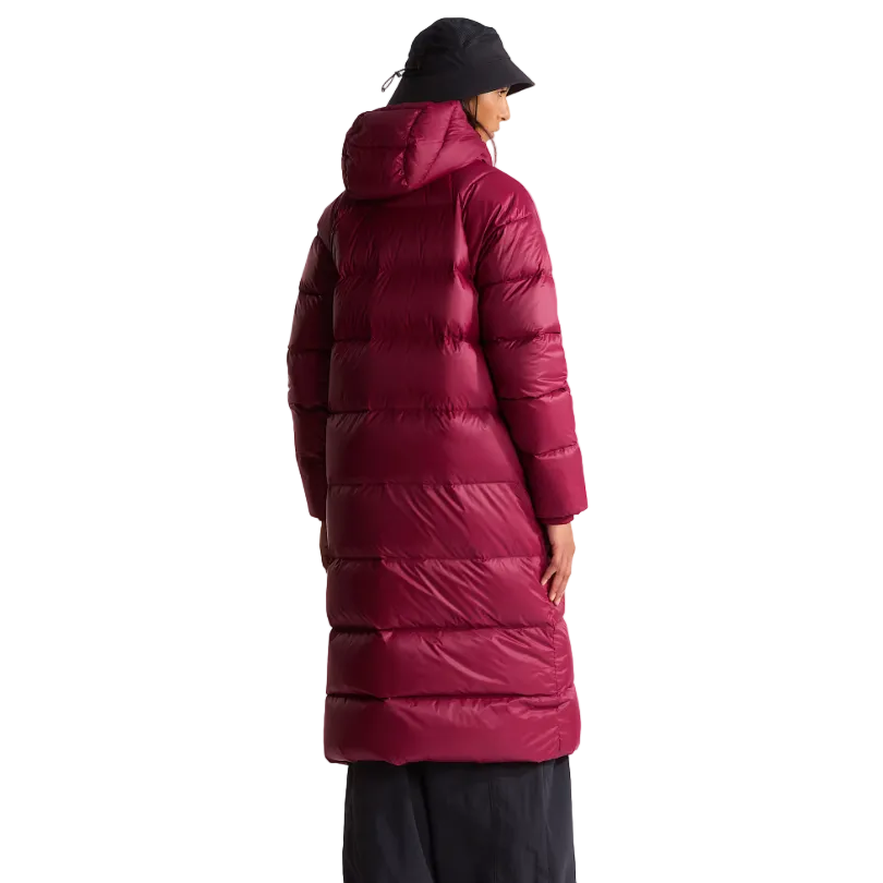 The North Face Women's Hydrenalite City Long Down Hooded Parka Burgundy Crush