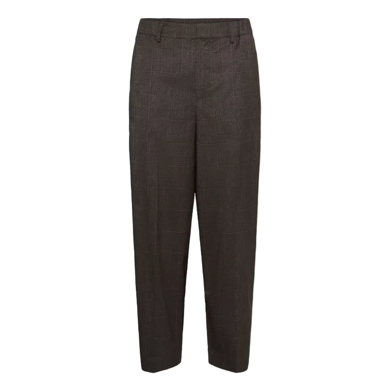 Kaffe Womens Pant Lenora 7/8 Dark Grey Check