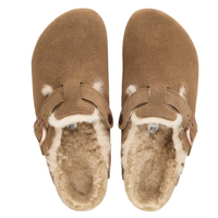 Birkenstock Womens Clog Boston VL Shearling Dark Tea