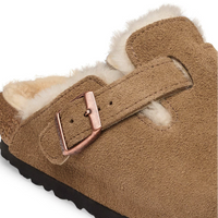 Birkenstock Womens Clog Boston VL Shearling Dark Tea