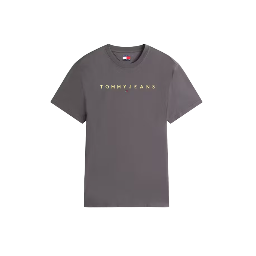 Tommy Jeans Mens Linear Logo Tee Washed Black
