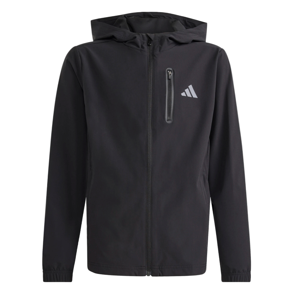 Adidas Boys Hooded Tech Woven Jacket KG5182 Black