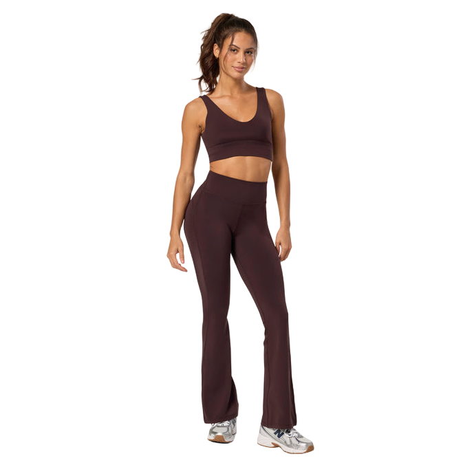 Gym+Coffee women's Soft Motion high-waisted flare leggings in Mocha Bean