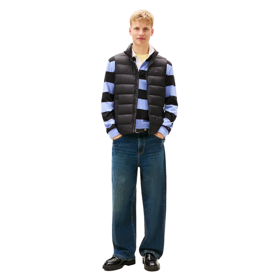 Tommy Jeans men's black jeans with zip