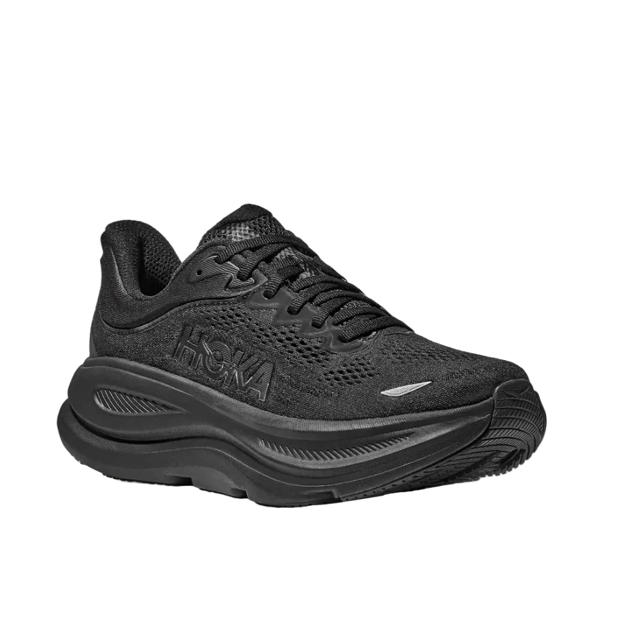 Hoka Mens Bondi 9 Trainer Wide Black/Black