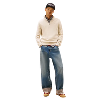 Tommy Jeans Mens 1/4 Zip Sweater Gulf Sand