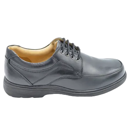 Roamers men's black leather lace-up shoe