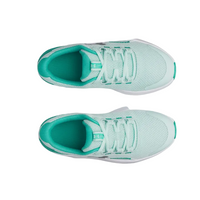Under Armour girls' silver and green mesh lace-up trainer