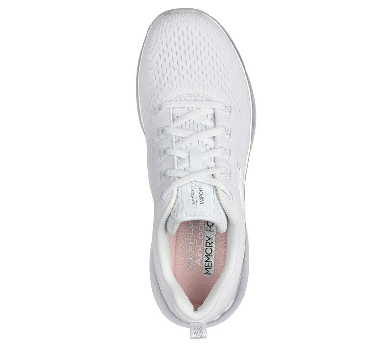 Skechers Womens Trainer Vapor Foam Midnight Glimmer White Silver Donaghys