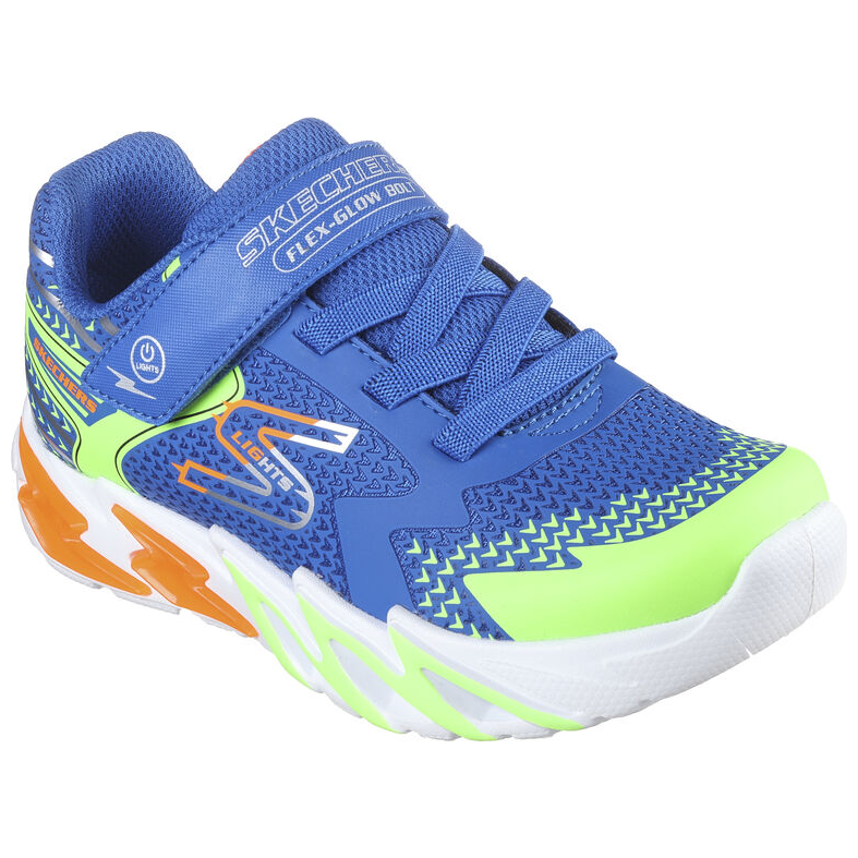 Skechers Boys Trainer S Lights Flex Glow Bolt Royal Multi Donaghys
