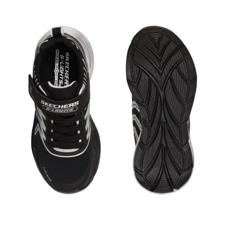Skechers Boys Trainer S-Lights: Flex-Glow Ultra - Prism-Pacer Black/Silver