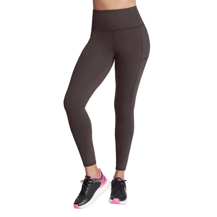 Skechers Go Walk women's brown high-waisted leggings