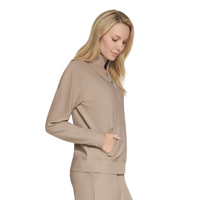 Skechers Womens 1/4 Zip Go Luxe Rib Taupe