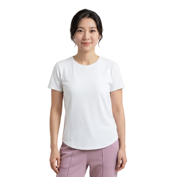 Skechers Go Walk Luxe women's white ribbed t-shirt