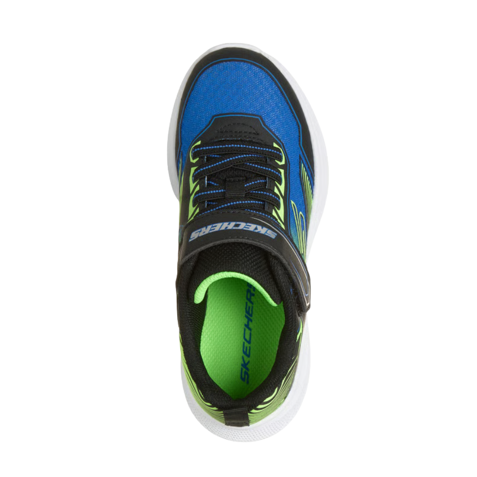 Skechers Boys Trainer Microspec Velocity-Grid Drift Black/Blue/Lime