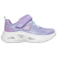 Sketchers Girls Light Up Trainer Sola Glow Dazzle Steps Lavender/Aqua