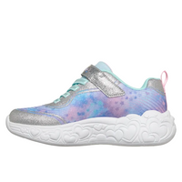 Sketchers Girls Trainers Eternal Heart Lights Silver/Multi