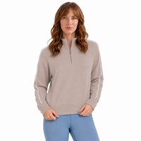 Skechers Womens 1/4 Zip Skechsoft Elevate Taupe