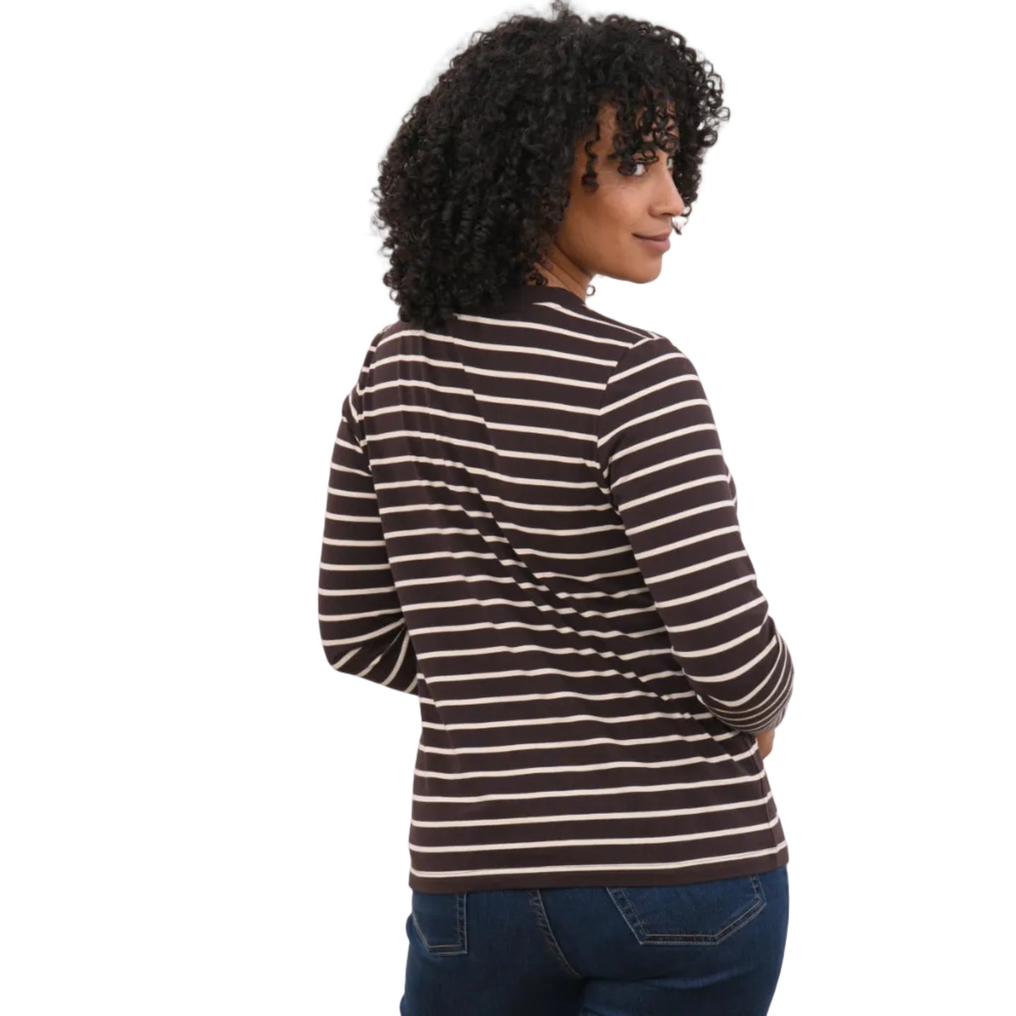 Lighthouse Womens Top Sorcha Cocoa Cream Stripe