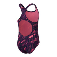 Speedo HyperBoom Medalist girls' navy and pink swimsuit