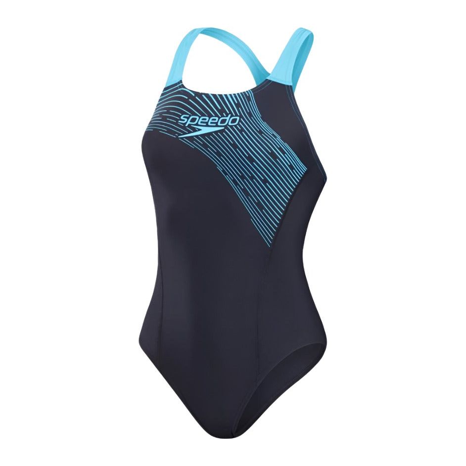 Speedo Womens Medley Logo Swimsuit Navy/Blue
