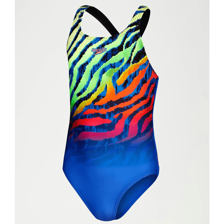 Speedo Girls Medalist JF Swimsuit Blue Green Donaghys