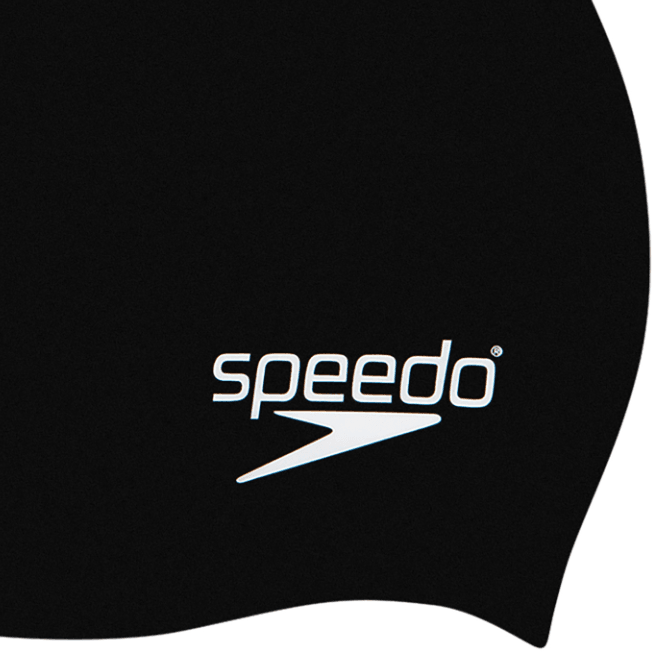 Speedo Kids Plain Moulded Silicone Cap Black/White - Donaghys