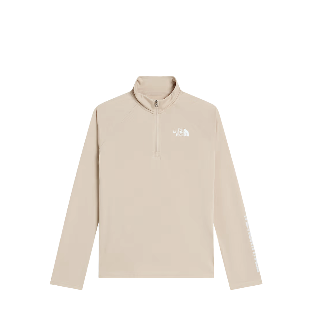 The North Face girls' taupe quarter-zip top