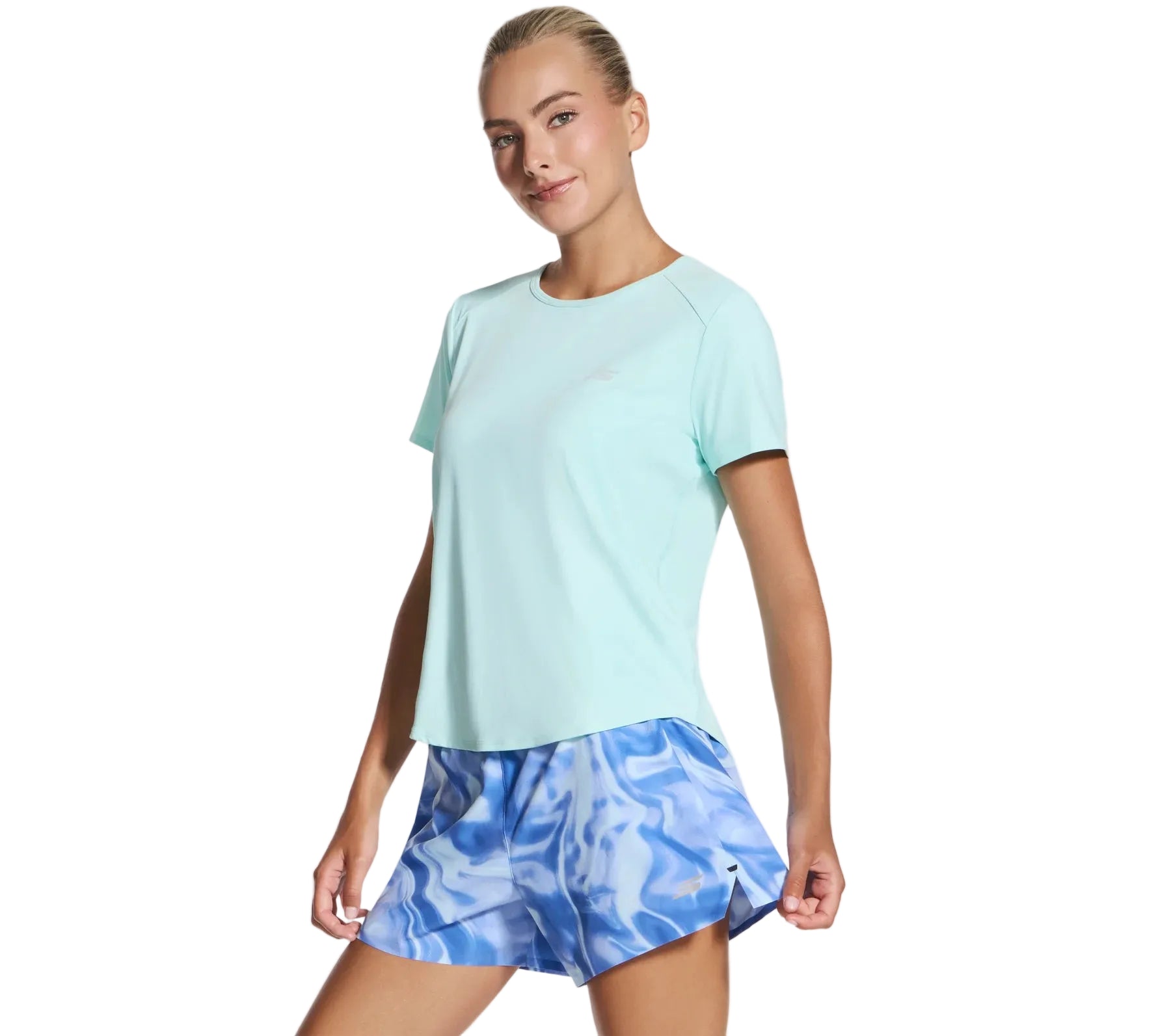 Skechers Womens T-Shirt Stride Performance Charcoal/Aqua