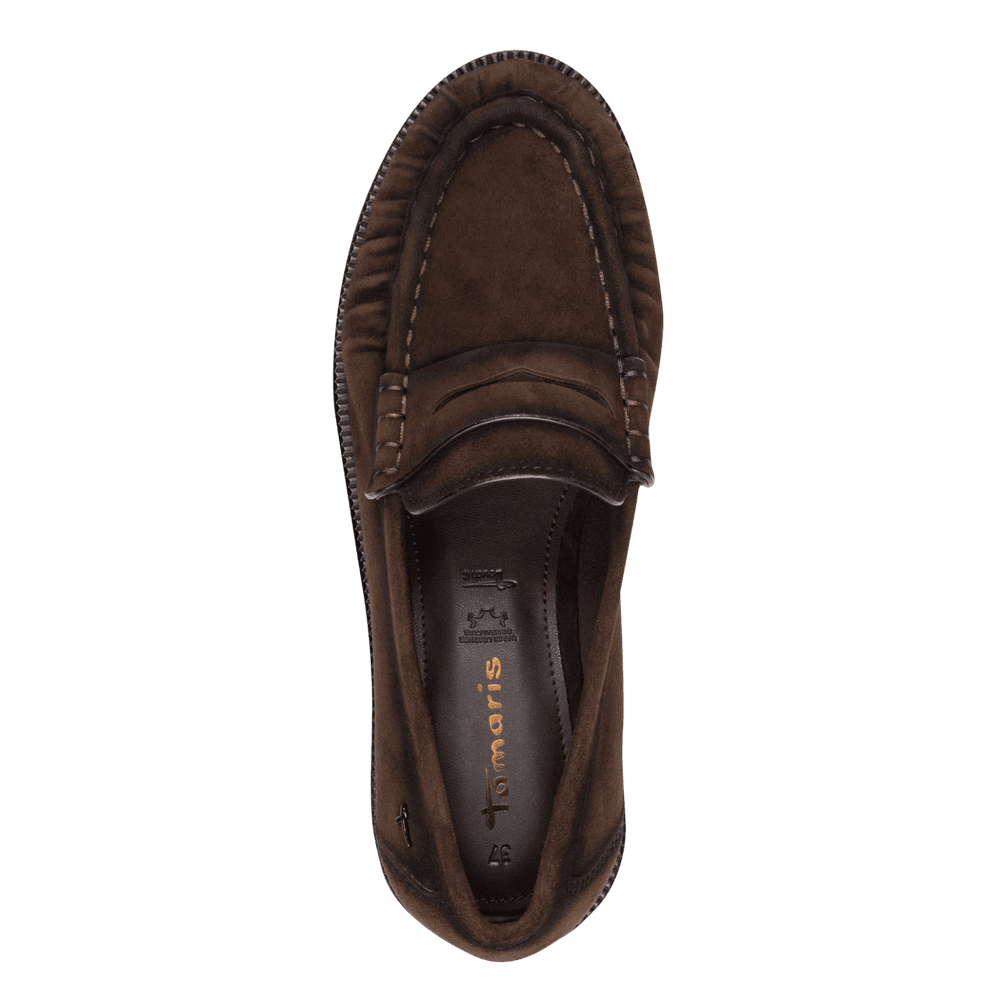 Brown loafer shoe on a transparent background