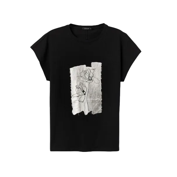 Tiffosi women's black graphic t-shirt