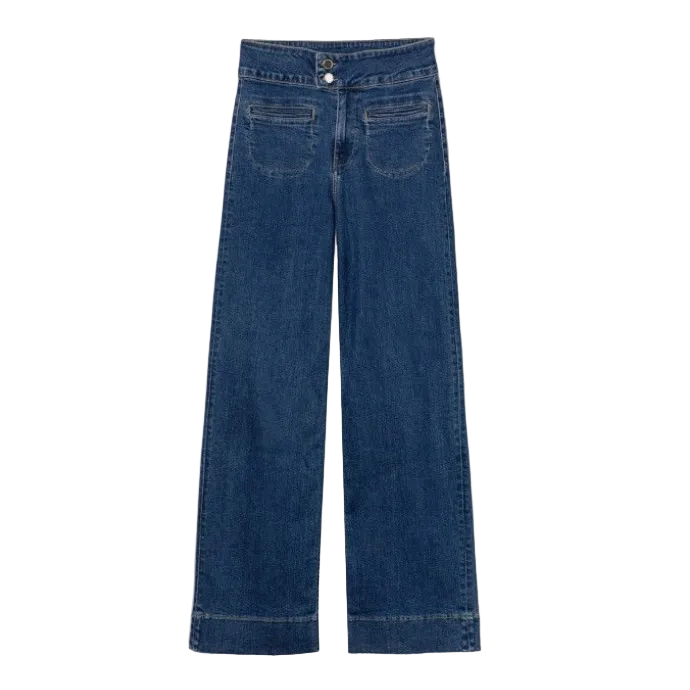 Tiffosi women's blue denim straight-leg jeans