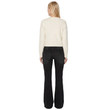 Tiffosi women's Nodos cream fluffy knit cropped cardigan with gold-tone buttons