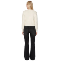 Tiffosi women's Nodos cream fluffy knit cropped cardigan with gold-tone buttons