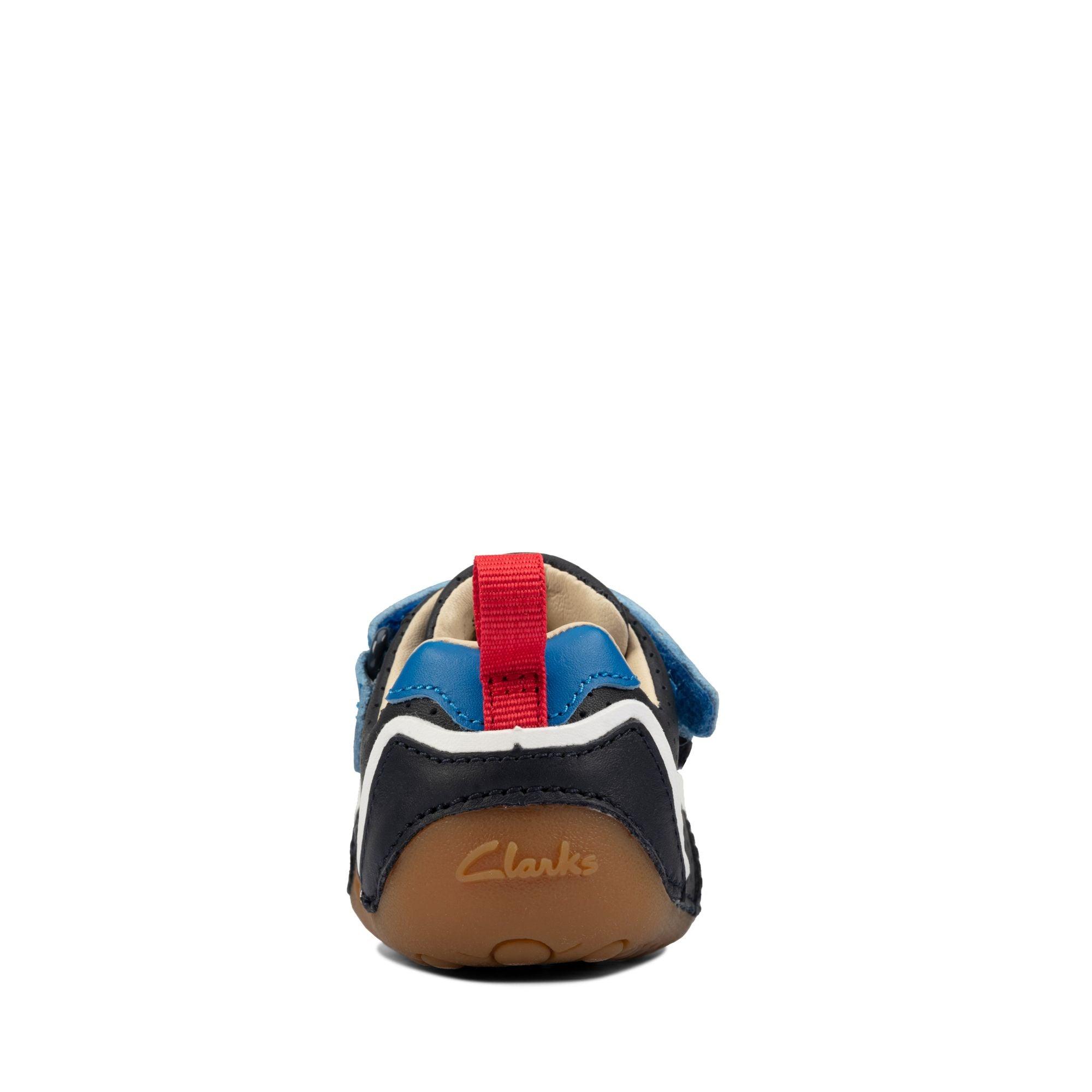 Clarks Tiny Sky boys' navy leather pre-walker shoe
