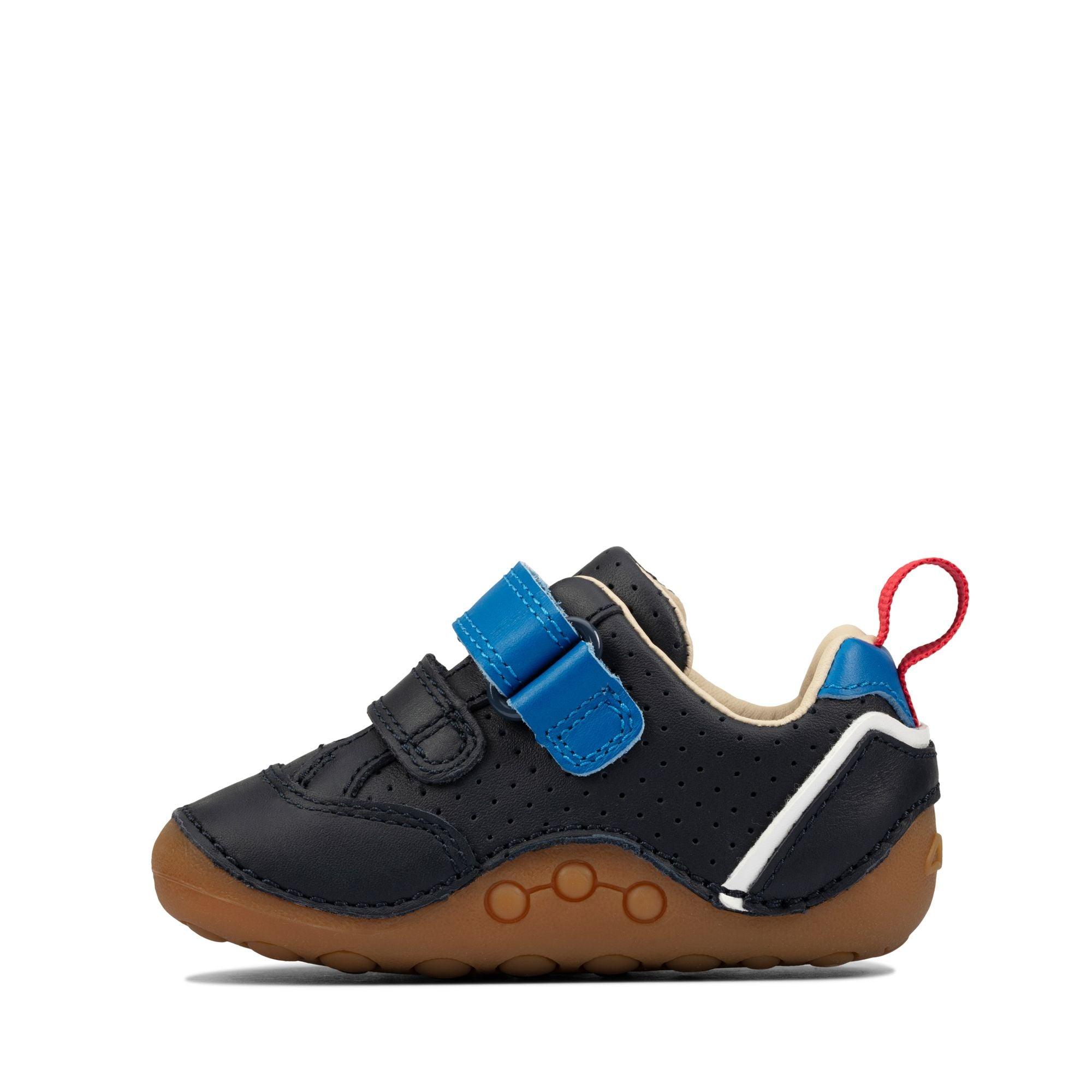 Clarks Tiny Sky boys' navy leather pre-walker shoe