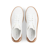 Tommy Hilfiger men's red leather lace-up trainer