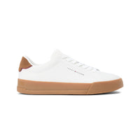Tommy Hilfiger men's red leather lace-up trainer