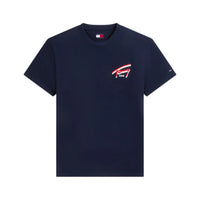 Tommy Jeans Mens T-Shirt Sign Backprint Dark Blue
