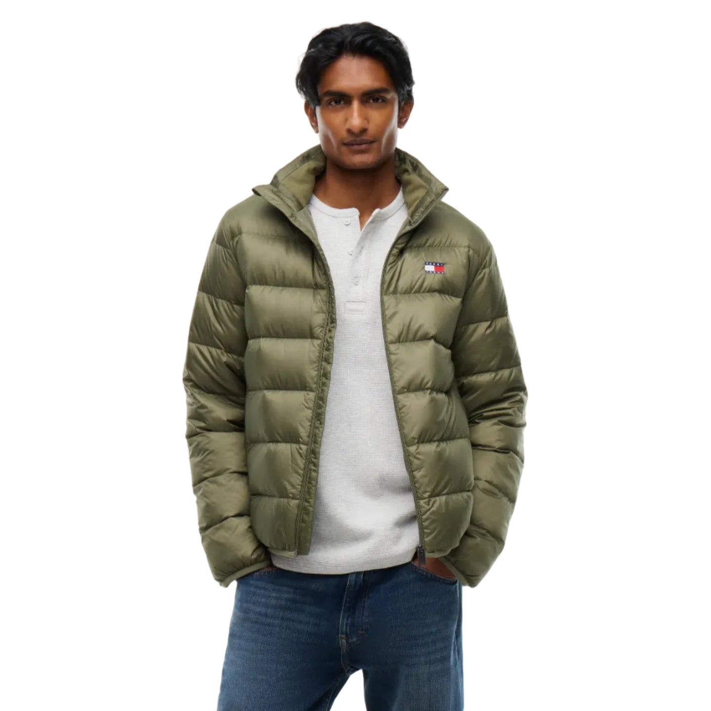Tommy Jeans Mens Packable Light Down Ripstop Relaxed Jacket Rocky Mountain