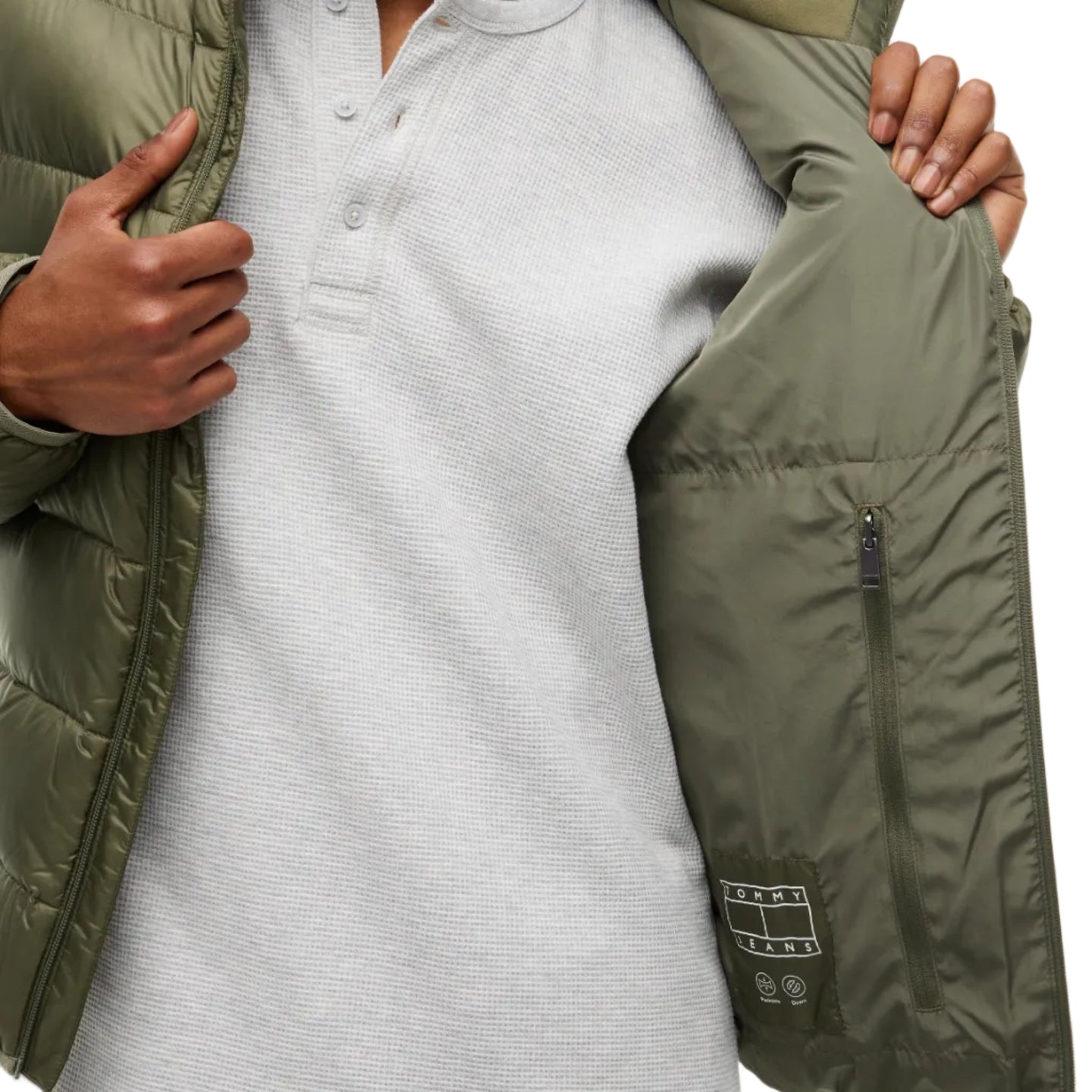 Tommy Jeans Mens Packable Light Down Ripstop Relaxed Jacket Rocky Mountain