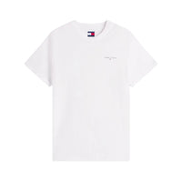 Tommy Jeans Mens T-Shirt Slim Linear Chest Ecru